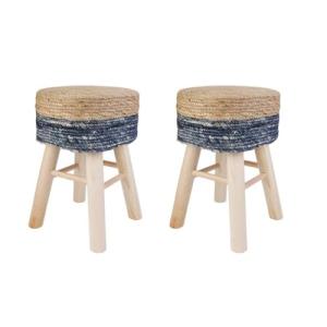 HOME DECO FACTORY HD6567 Lote de 2 taburetes Blue Lagoon Pi…