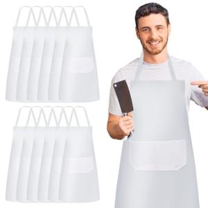 SPORWAY Delantal de cocina de 12 piezas: delantal ajustable…