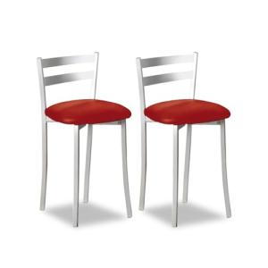 ASTIMESA Dos Taburetes de Cocina con Respaldo Franjas Metal…