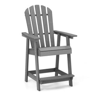 KOMFOTTEU Silla Alto de Jardín con Reposapiés, Silla Adiron…