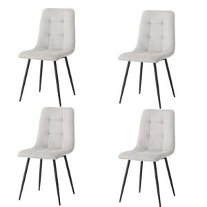 BenyLed Juego de 4 Silla de Comedor en Pana, Sillas de Coci…