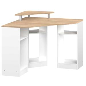 Symbiosis Corner, escritorio esquinero blanco y roble natur…