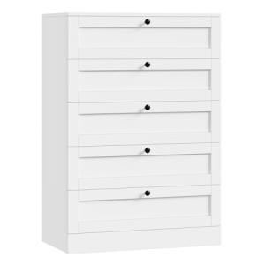 HOCSOK Cómoda de 111 cm, color blanco, con 5 cajones, para…