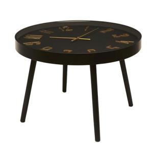 HOME DECO FACTORY Mesa Reloj Lounge D70Cm, Negro, 70x50x70