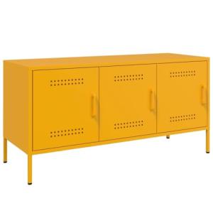 vidaXL Mueble de TV de Acero Amarillo Mostaza 100,5x39x50,5…