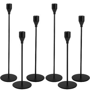 DONGQI Candelabro Negro Juego de 6 Candelabro Decorativos d…