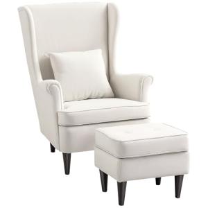 HOMCOM Sillón con Reposapiés Sillón Lectura con Respaldo Al…