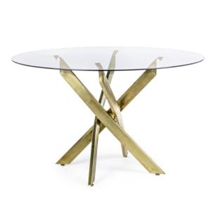 HABITMOBEL Mesa de Comedor Verona Redonda Acabado Patas Cru…