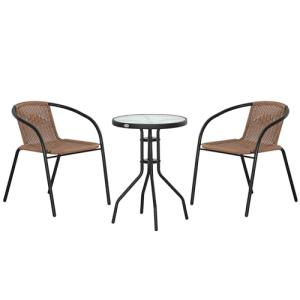 Outsunny Conjunto de Muebles de Jardín Juego de 3 Piezas Si…