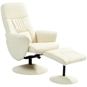 HOMCOM Sillón de Salón con Otomana Reposapiés Tapizado en P…