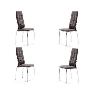 MOMMA HOME Set de 4 Sillas - Modelo Cami Tela - Color Gris…