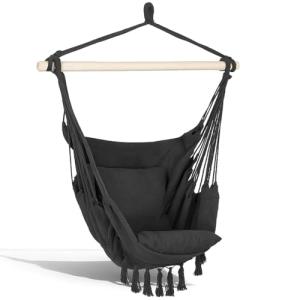 Springos Sillón colgante brasileño con cojín de 150 kg, mec…