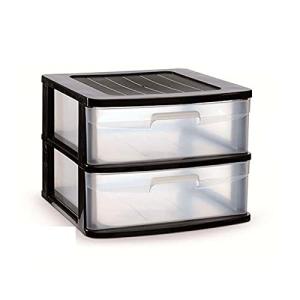 Acan Tradineur - Cajonera sena 2 cajones, plástico negro, 4…