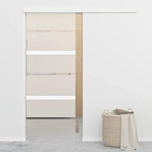 IKAYAA Puerta Corredera de Cristal con Guia Puerta Correder…