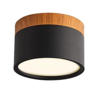 Schindora Plafón LED,foco decorativo de madera montado en s…