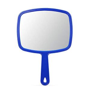 OMIRO Espejo de mano con mango, color azul
