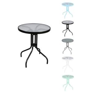 Jardin202 - Mesa de Cristal Redonda con Base metálica | Ide…