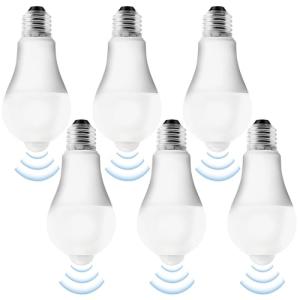 Pack de 6 Bombillas LED E27 Con Sensor de Movimiento y Luz,…