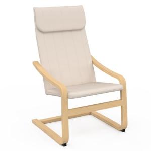 IDMarket - Sillón Nils en madera de haya y cojín en tejido…