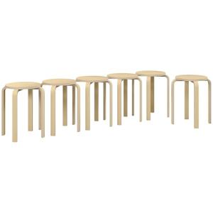 HOMCOM - Juego de 6 Banquetas Taburetes Apilables Modernos…