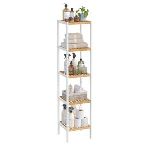 SONGMICS Estantería de Baño de 5 Niveles de bambú, Estanter…