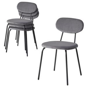 BenyLed Juego de 4 Sillas de Comedor de Terciopelo Tapizada…