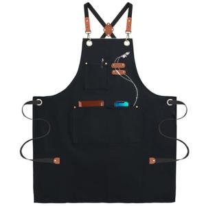 umboom Delantales de Cocina Negro, Lona Delantal para Hombr…