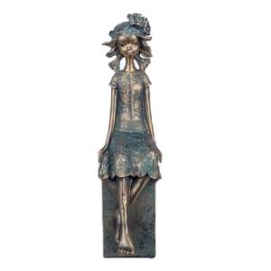 BY SIGRIS Figura Niña Sentada Gris de Resina 34X12X10cm Fig…