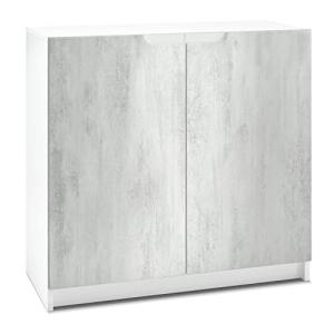 Vladon Cajonera Logan, Cómoda con 2 Puertas, Blanco Mate/ho…