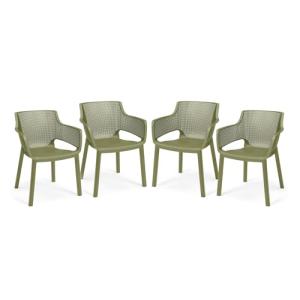 Keter Set x4 Silla de Exterior de jardín Elisa 61,5x53x78,4…