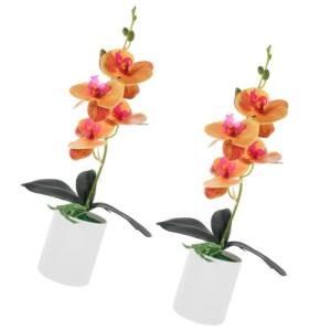 Zerodeko 2 Piezas Flor de orquídea con jarrón Planta de orq…