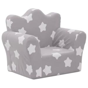 vidaXL Sofá para niños Felpa Suave Gris Claro con Estrellas…