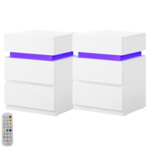 Marctani Mesillas de Noche LED Modernas - Mesita de Noche B…