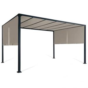 IDMarket - Pérgola, deslizante, 2 paneles, 3 x 4 m, mirador…