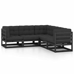 MOONAIRY Juego de Muebles de jardín 5 pzas y Cojines, Jardi…