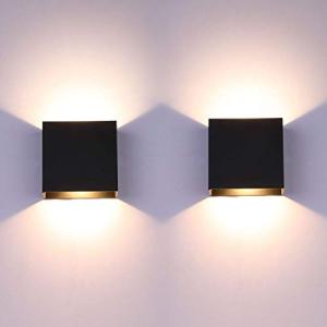 Lightess 2 Piezas Aplique Pared Interior, 6W Arriba y Abajo…