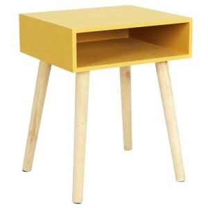 HOME DECO FACTORY Table De Chevet Jaune Mesita De Noche Nic…