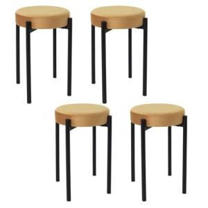 HOME DECO FACTORY Taburete Terciopelo Ocre