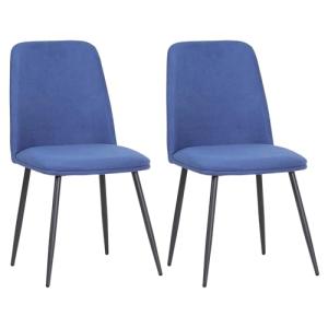 ALBATROS Juego de 2 sillas de comedor BONO de color azul, d…