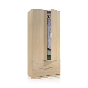 duehome | Armario de 2 Puertas y 2 cajones, Modelo Lark, Ac…