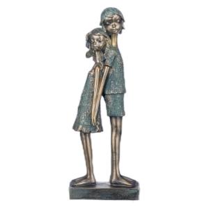 BY SIGRIS Figura Pareja de Pie Dorado de Resina 39X8X15cm F…