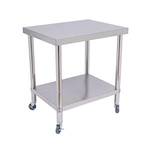 SanBouSi Mesa de trabajo de acero inoxidable para exteriore…