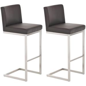 CLP Set de 2 taburetes de Bar Paros tapizado en Cuero sinté…