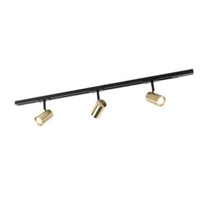 QAZQA Sistema de riel moderno monofásico 3 focos negros/oro…