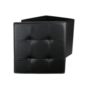 THE HOME DECO FACTORY Caja-PUF Plegable Negro