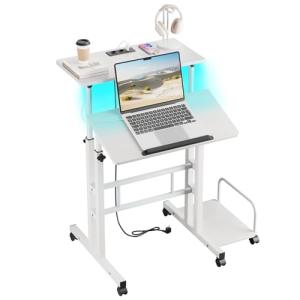 Dripex Escritorio de pie con Luces LED, Altura Regulable, 6…