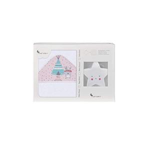 Interbaby - Capa de Baño Bebe Blanco/Rosa   Lámpara Estrell…