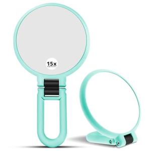 IZIVAN ®️ Espejo de Aumento 15x Plegable de Mano con Mango…
