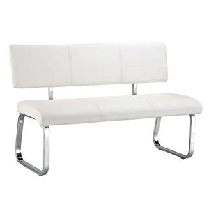 VILAS - Banco de comedor de 3 plazas, color blanco, estruct…