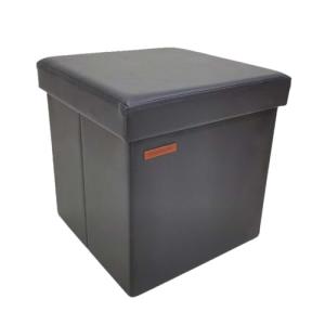 SONGMICS Banco otomano Plegable de Almacenamiento, Color Gr…